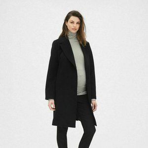 NWT Maternity Wool-Blend Wrap Coat - Black (M)